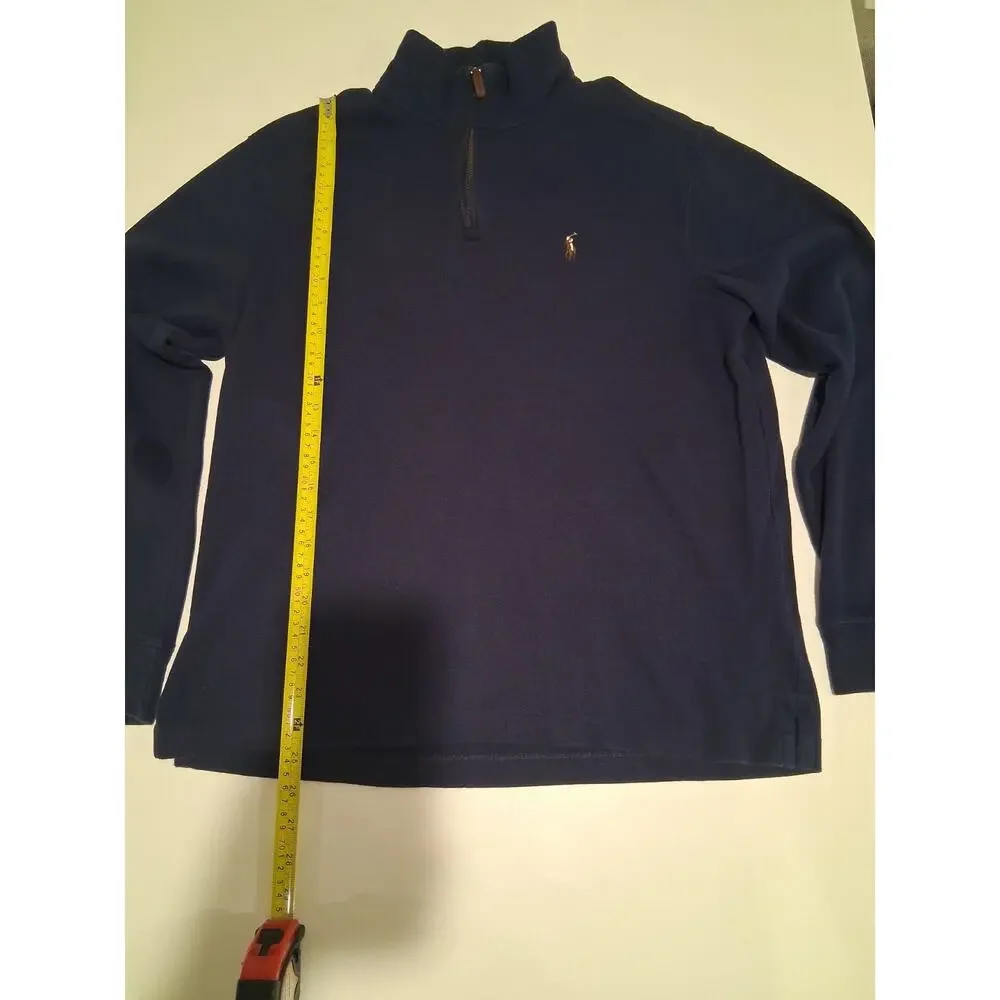 Polo Ralph Lauren Estate Rib Quarter Zip Pullover Sweater Men’s Size M Navy Blue